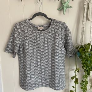 LOFT Jacquard Short Sleeve Top